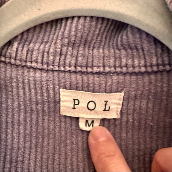 POL Women's Soft Corduroy Relaxed Fit Frayed Hem Jacket Purple Pink, size M - Picture 3 of 4